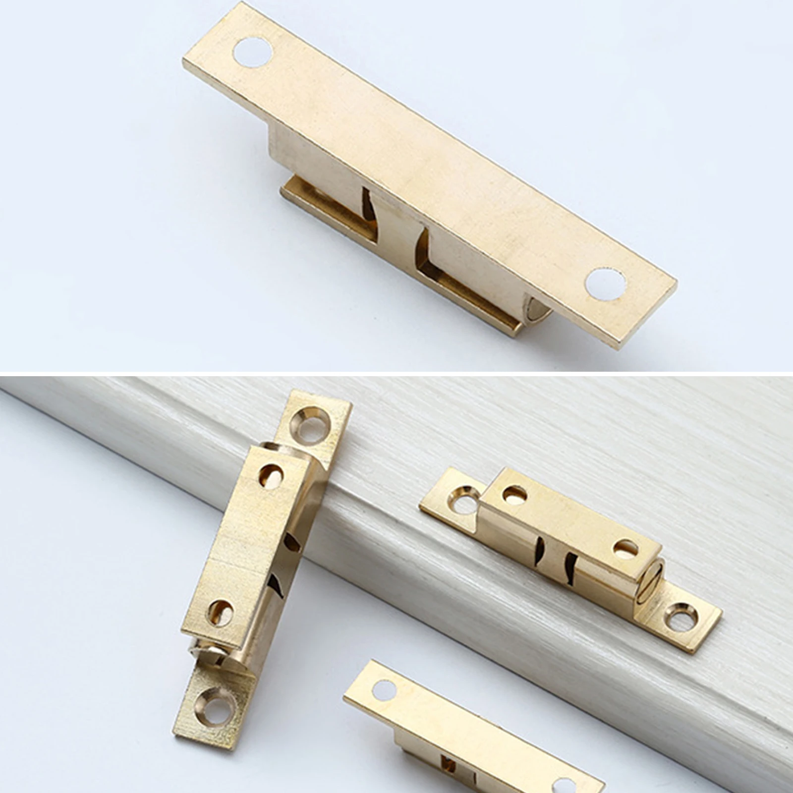 Magnetic Suction Card Buckle Ornament Toilet Furniture Door Hardware Solid Brass Spring Ball Catch Free Screws