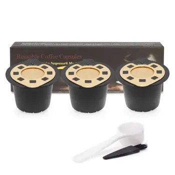 

3PCS Reusable Coffee Capsule Pod Filter Dripper Tamper Stainless steel Compatible with Nespresso U Coffee Machine