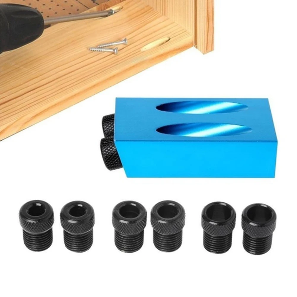 

Fast delivery 15° Blue woodworking Inclined Hole Locator drill jig inclined oblique hole positioning set 6, 8, 10 mm nuts tool