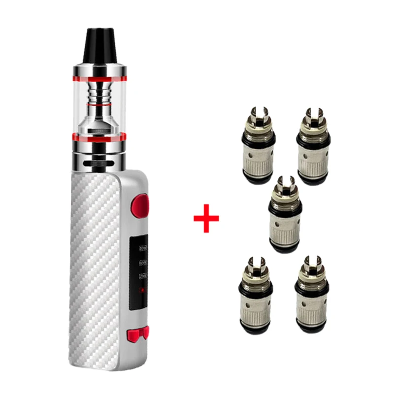 Горячая XD-электронная сигарета мини 80 Вт регулируемый Vape Mod Box Kit 1600 мАч 0.35Ohm батарея 2,5 мл бак электронная сигарета большой дым Atomiz - Цвет: White