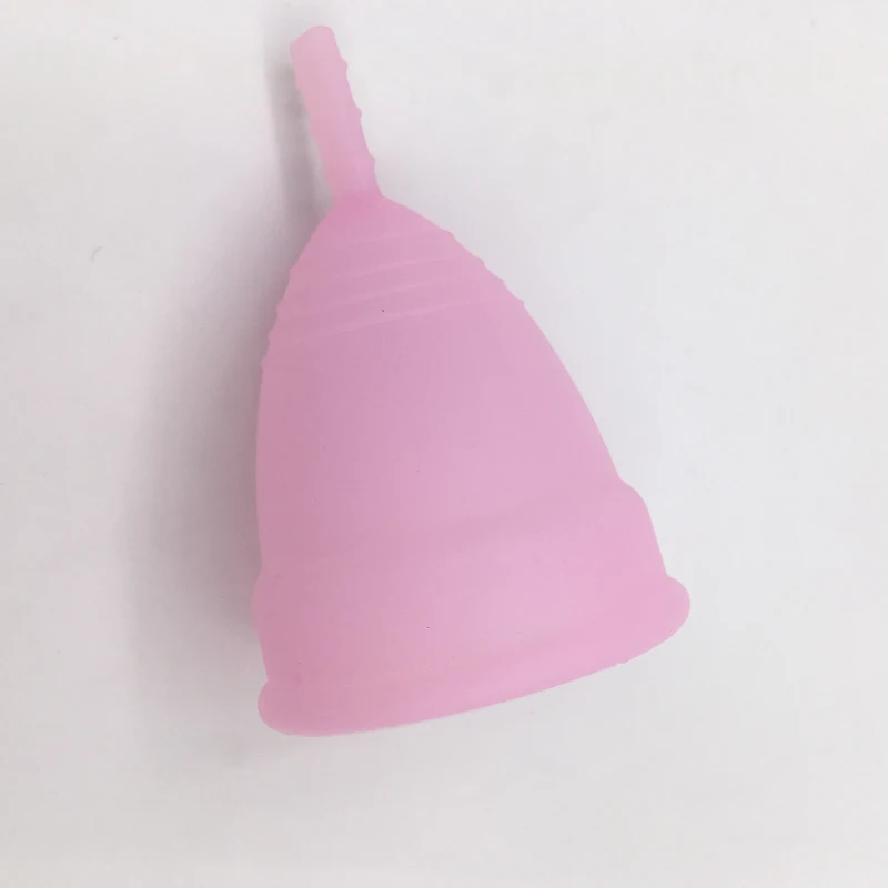 2 шт(S+ L) женские чашки для гигиены, многоразовые Медицинские силиконовые гигиенические подушечки для мужчин, чашки для менструального силикона - Цвет: 1 PC Pink-L