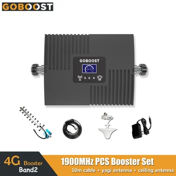 

GOBOOST 4G Signal booster LCD DisplayPCS 1900MHz Band2 65dB Gain Cell Mobile phone Signal Amplifier PCS1900 Repeater Full set