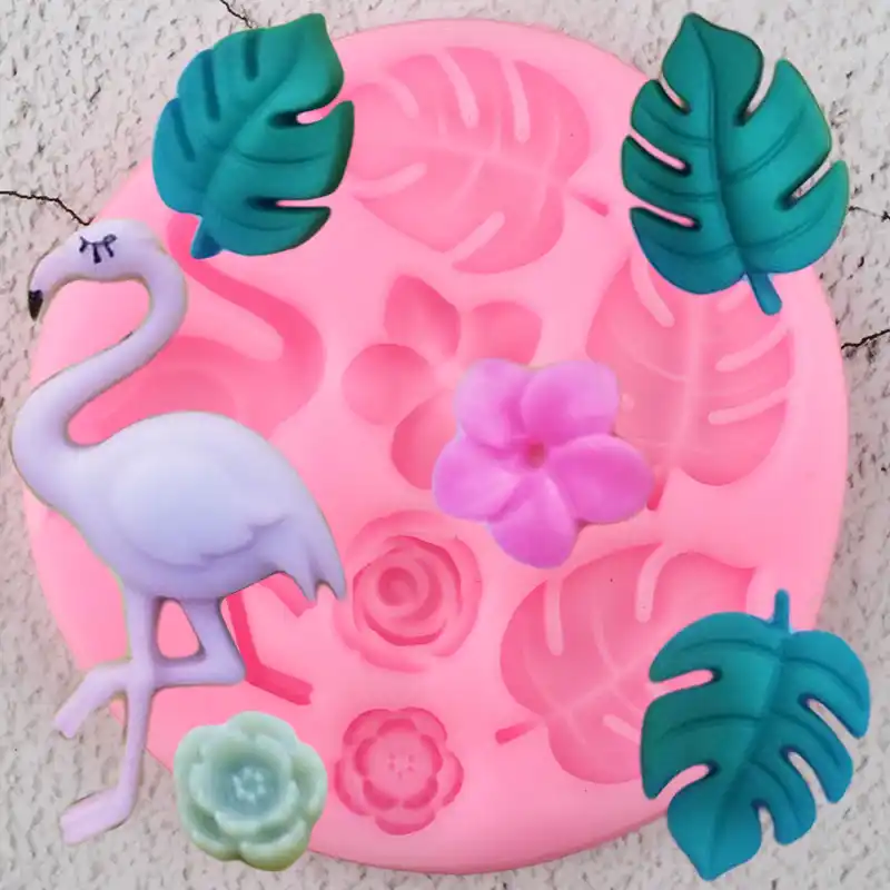 Flamingo Love Silicone Mold Fondant and Gum Paste Candy Candle Decoration Mold For Cake Decorating