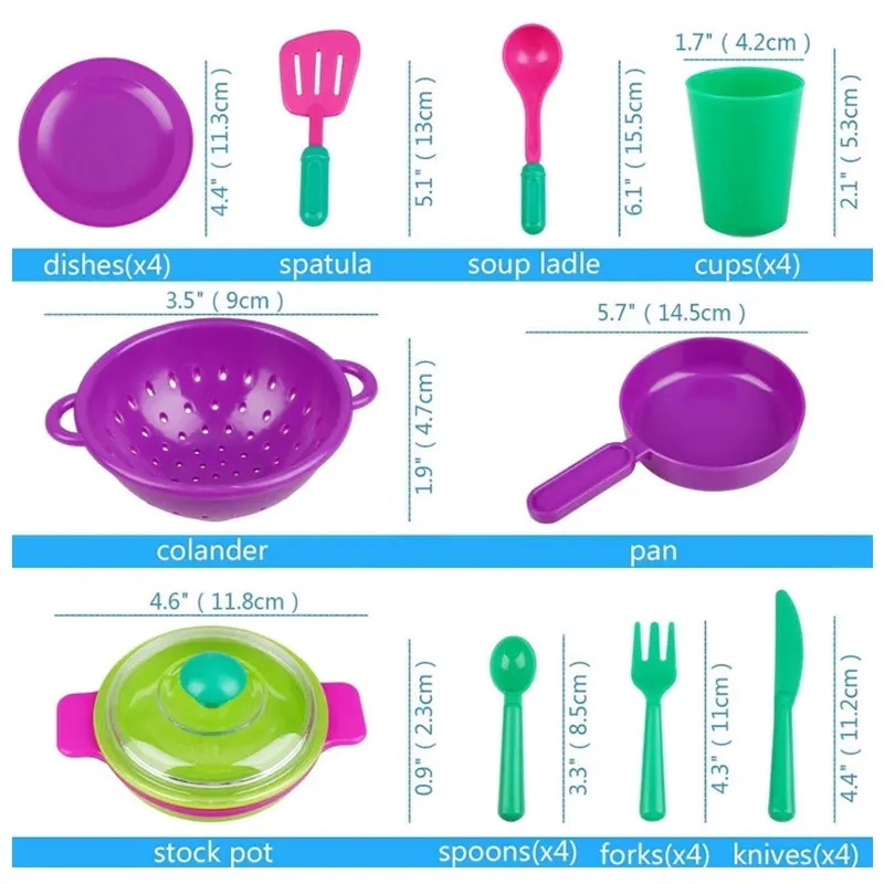 Simulation Tableware Housekeeping Toys Creative Color Knife Fork Spoon Plate Kitchenware Kitchen Game Pretend Play Children Toys pretend kitchen toys kitchen toys educational toys