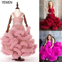 Cloud little flower girls dresses for weddings Baby Party frocks sexy children images Dress kids prom