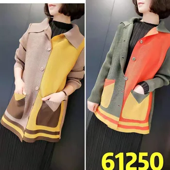 

Autumn and Winter New Fashion Color Matching Elegant Loose Top Temperament Long Sleeve Women's Coat