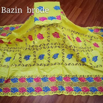 

African Basin Riche Fabric With Stones 2020 Latest Net Lace With Embroidery Nigeria Traditional Wedding Dress High Quality Basin