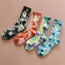 

3 Pieces Bape Tie-dye Socks Thickened Cushioning Sports Skateboard Socks In Tube Cotton Socks Women Tide Camouflage Stockings