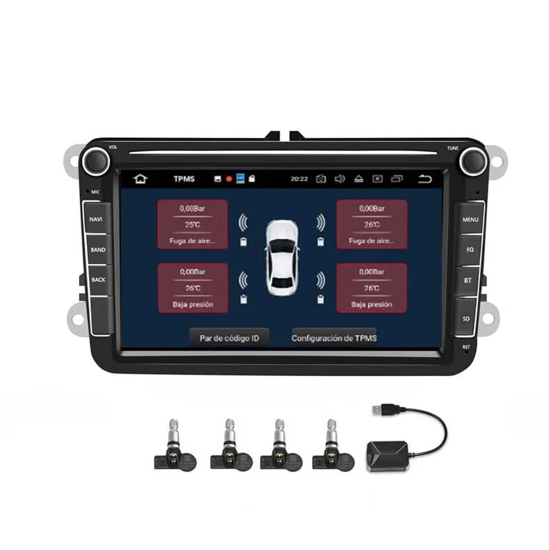 2 Din автомагнитола gps навигация Мультимедиа для VW POLO PASSAT B5 B6 Golf 5 Octavia SEAT LEON Tiguan Touran Jetta School Rapid - Цвет: with TPMS