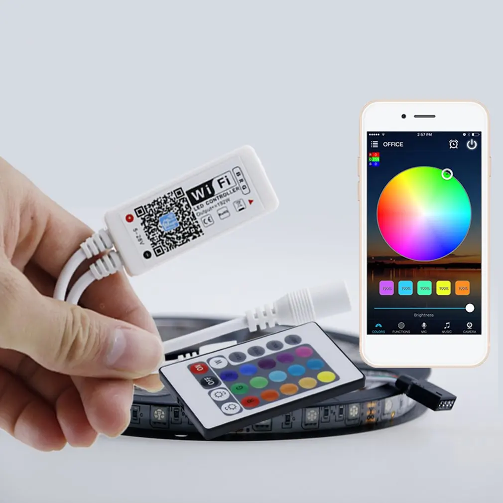 Мини Wifi+ ИК пульт дистанционного управления 24 клавиши RGB светодиодный контроллер iOS Android приложение для RGB/RGBW светодиодные полосы света