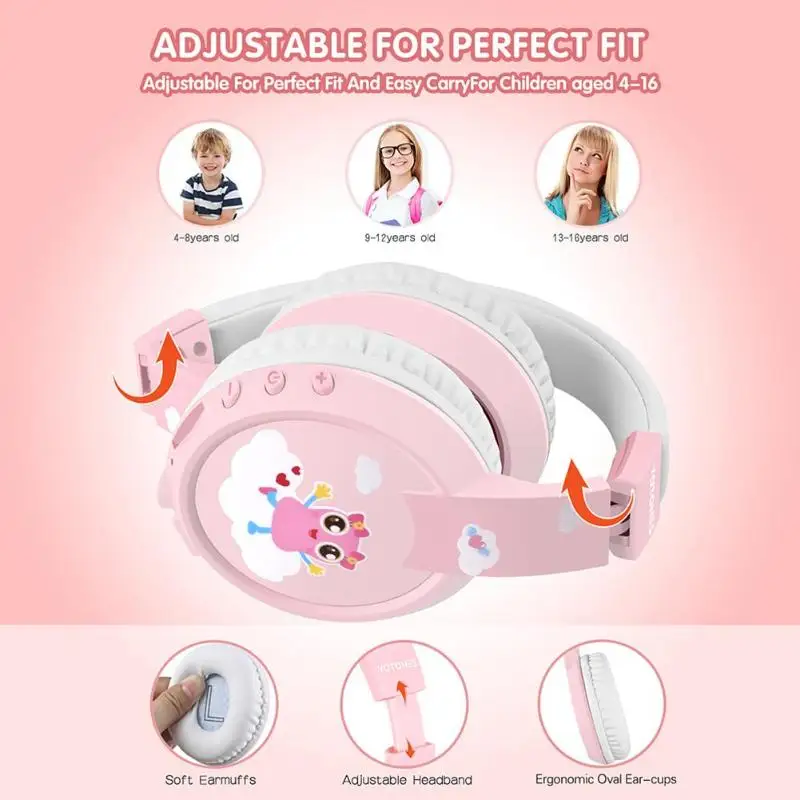 VT02 Bluetooth складная гарнитура для chilidren беспроводные двусторонние стерео наушники Мультяшные интеллектуальные звукопоглощающие наушники