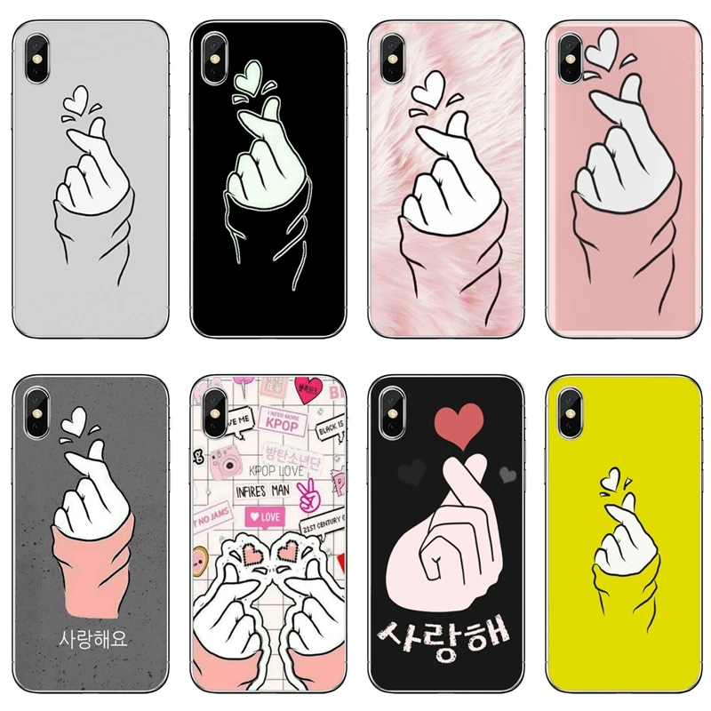 Любовь на кончиках пальцев kpop Сердце для OnePlus 3t 5T 6T LG G5 G6 G7 Q6 Q7 Q8 Q9 V20 V30 X Мощность 2 3 K4