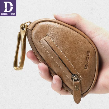 

DIDE 2020 Key Wallet Mini Coin Wallet Genuine Leather Cover Zipper keychain Car Key Case Organizer Large Capacity Luxury Brand