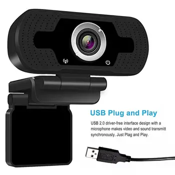 

HD Webcam Built-in Microphone Smart 1080P Web Camera USB Pro Stream Camera for Desktop Laptops PC Game Cam For OS Windows10/8
