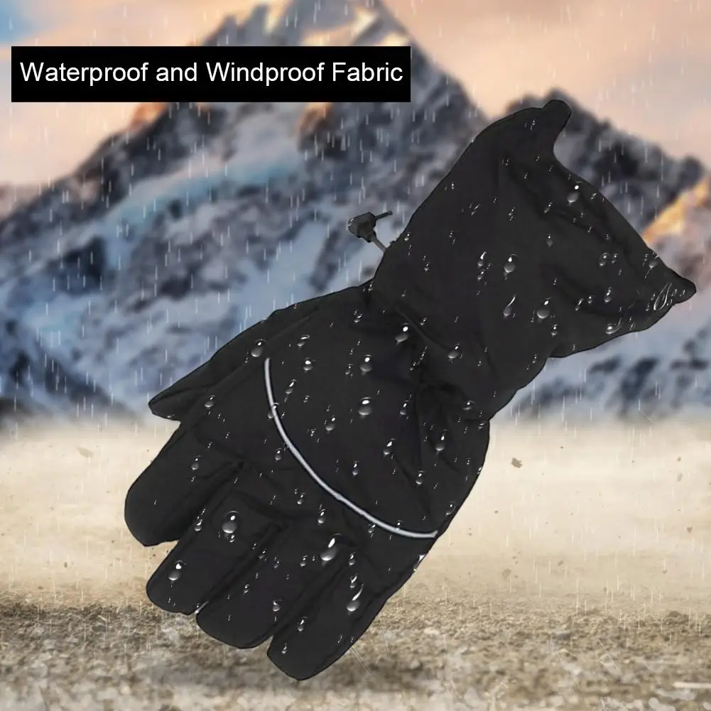 Зимние перчатки с электрическим подогревом, светоотражающие полосы для сенсорного экрана, водонепроницаемые противоскользящие аккумуляторные батареи, нагревательные перчатки для спортивных мотоциклов