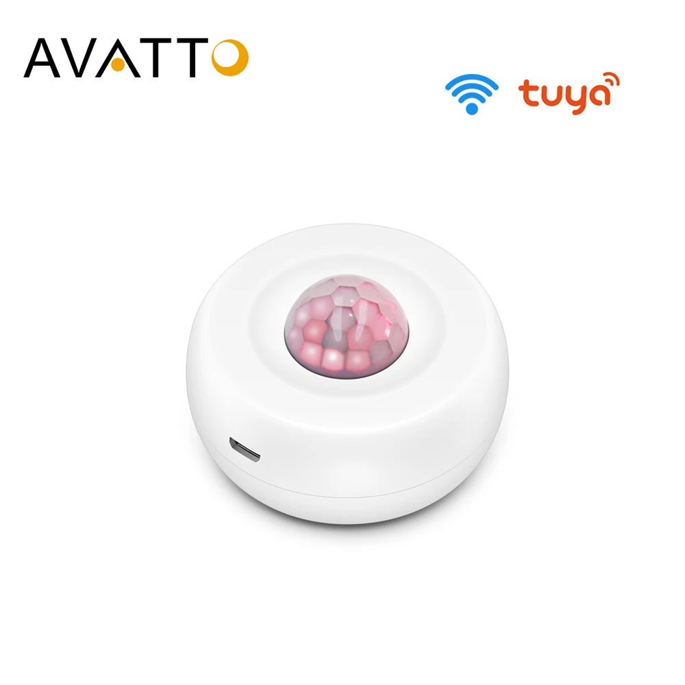 Инфракрасный датчик движения AVATTO Tuya Wi-Fi умный с оповещениями от приложения Smart Life
