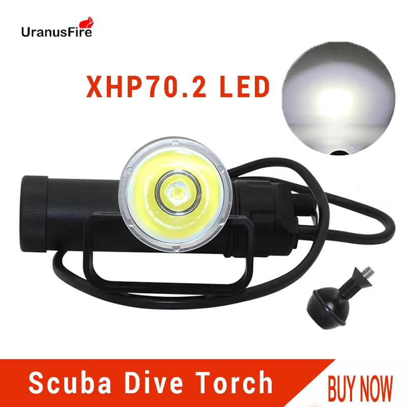 Uranusfire XHP70.2 светодиодный канистра лампа для дайвинга свет 4000лм Водонепроницаемый Дайвинг фонарик Подводный Видео факел питание от 8*18650