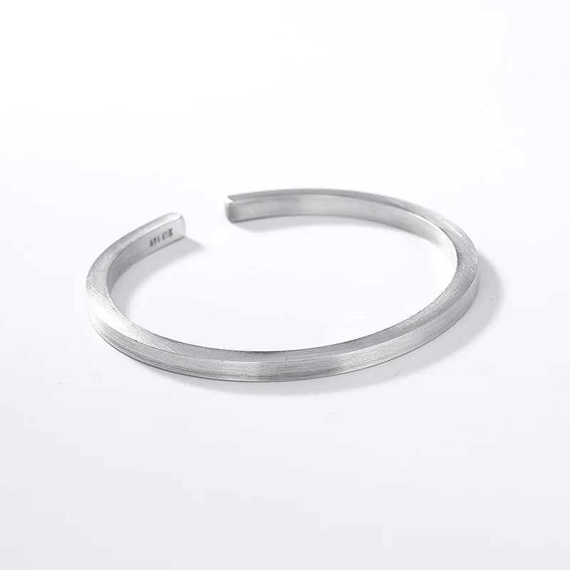 

One Deer Silver S999 Pure Silver Korean-style-Style Ancient Fine Silver Heritage Handmade Simple Cool Women's Adjustable Bracele