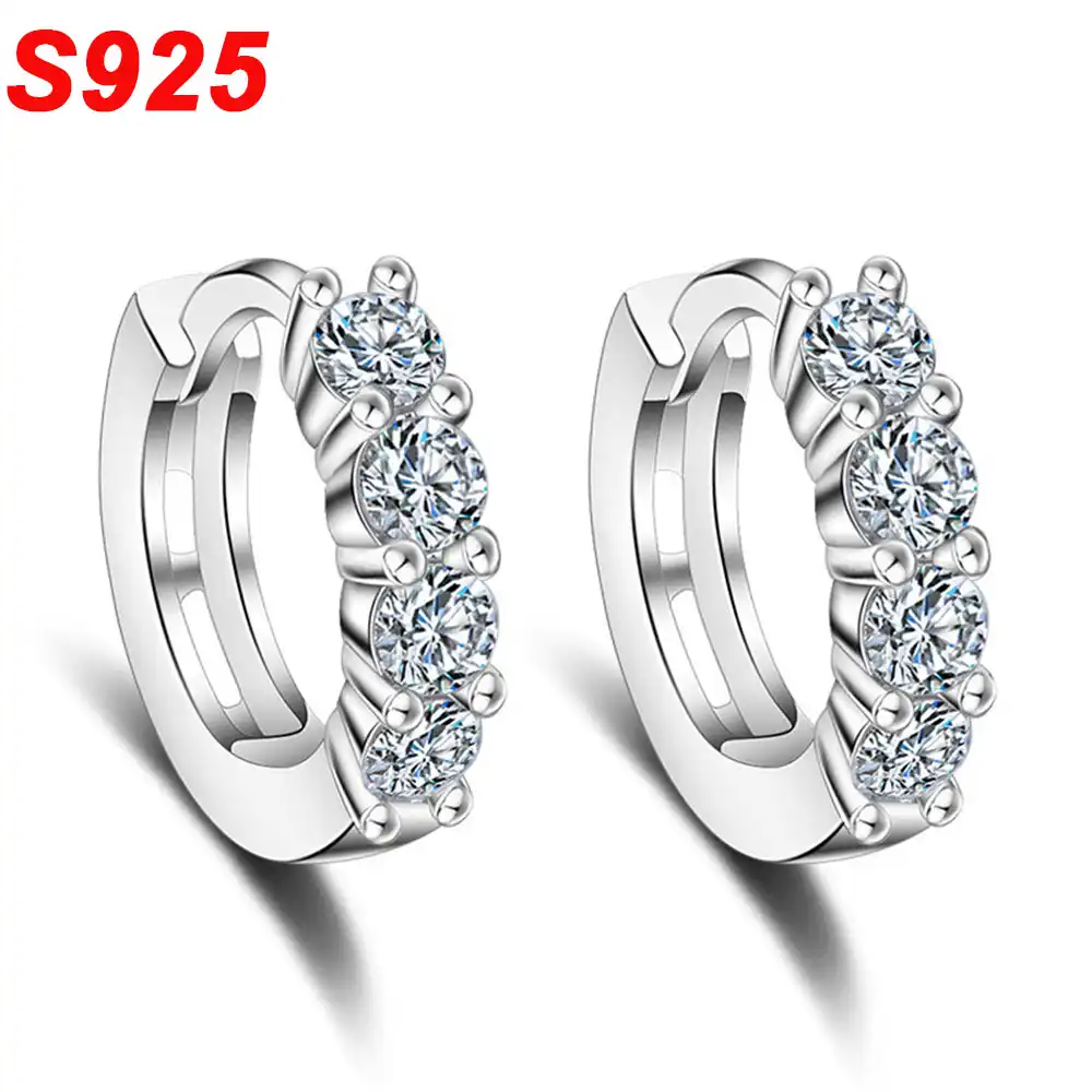 Изящное маленькое 925 Серебряное украшенное мозаичное чешские серьги-петли мини Huggies круглая кольцевая Петля серьги Tragus Пирсинг сережки SE009