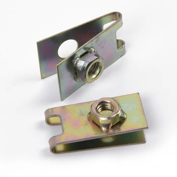 

100* Auto Fasteners Car SUV Body Door Panel Trim Fixed Screw U-Type Gasket Clips