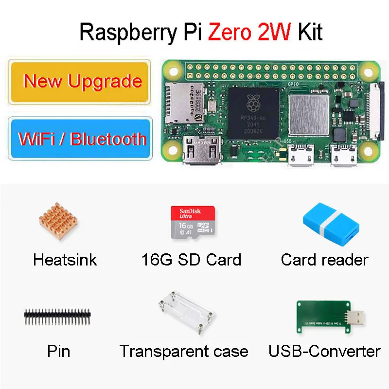Raspberry pi Zero w Development Board Rpi Pi0 w Kit Dissipador Estojo