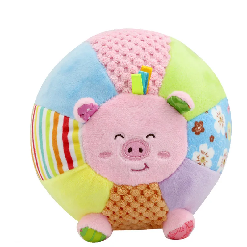 Musical Baby Soft Plush Ball Toy 15cm Rattle Animal Children's Toys Developing Toys Baby Rattle Ball Cartoon Toys Baby Music Toy