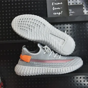 

Women's Shoes 2020 Spring Autumn Fashion Black and White Reflective Design Running Shoes Trend Street Sneakers Flying Knit Upper