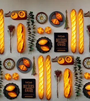 

Led Night Light Novelty Gift For Children Simulation Bread Croissant Lamps Bedroom Decor Creative Usb Battery Bedside Night Lamp