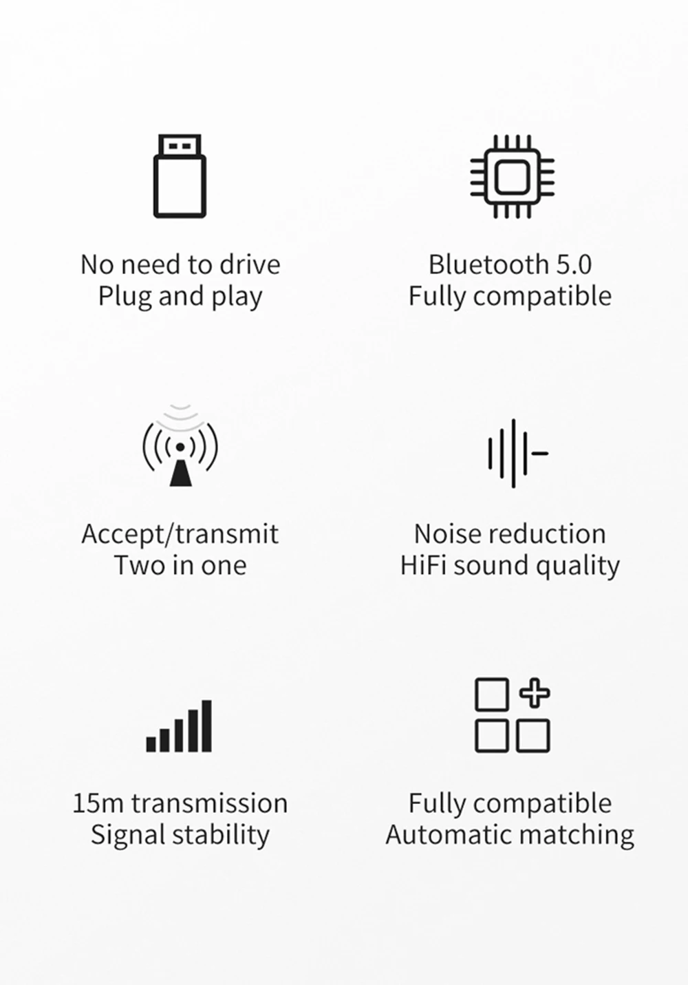Bluetooth аудио приемник передатчик Bluetooth 5,0 стерео музыка 3,5 мм разъем AUX 2 в 1 взаимный обмен данными между компьютером и периферийными устройствами Беспроводной приемник адаптер для ТВ ПК