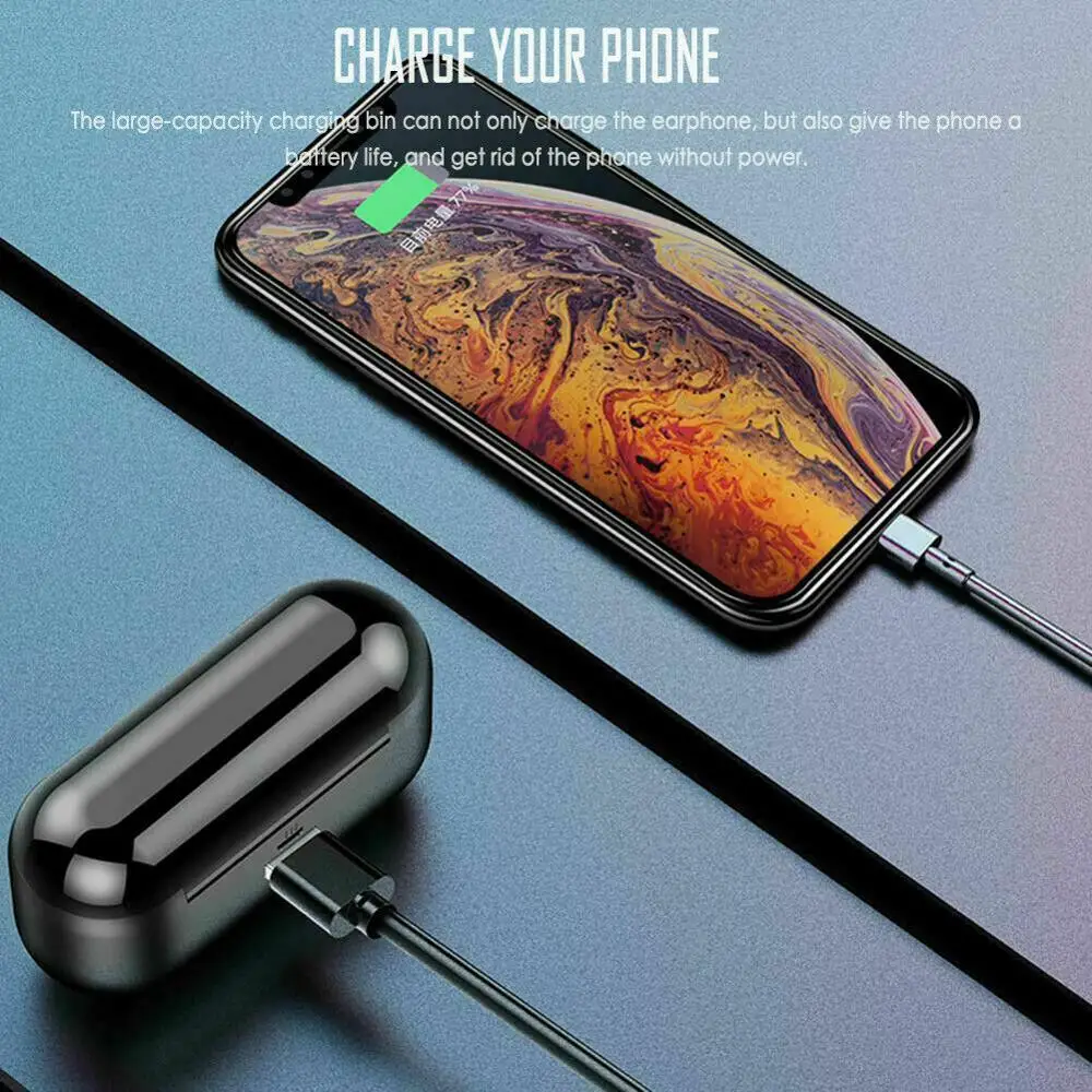 3500mAh LED Bluetooth Wireless Earphones Headphones Earbuds TWS Touch Control Sport Headset Noise Cancel Earphone Headphone