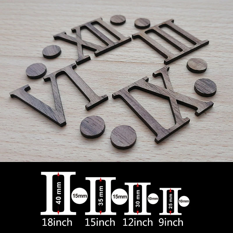 ClassicWoodWallClockPartsDIYHomeDecorClockRepairAccessoriesNumbersPointRepair