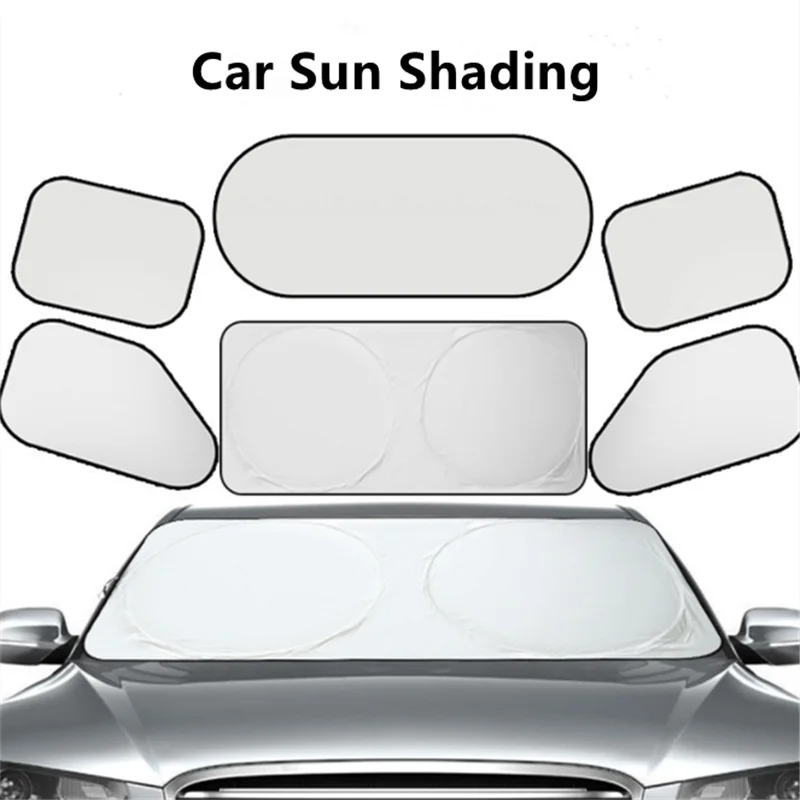 6PiecesSetCarSunshadeWindshieldCoversAutoWindowUVProtection