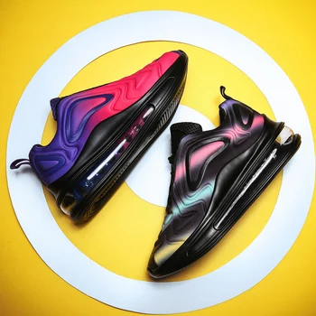 

2020 New Men Women Chunky Sneakers Lace-up Flat Casual Shoes with Platform Stylish Mixed Color Breathable Adult Male Footwear