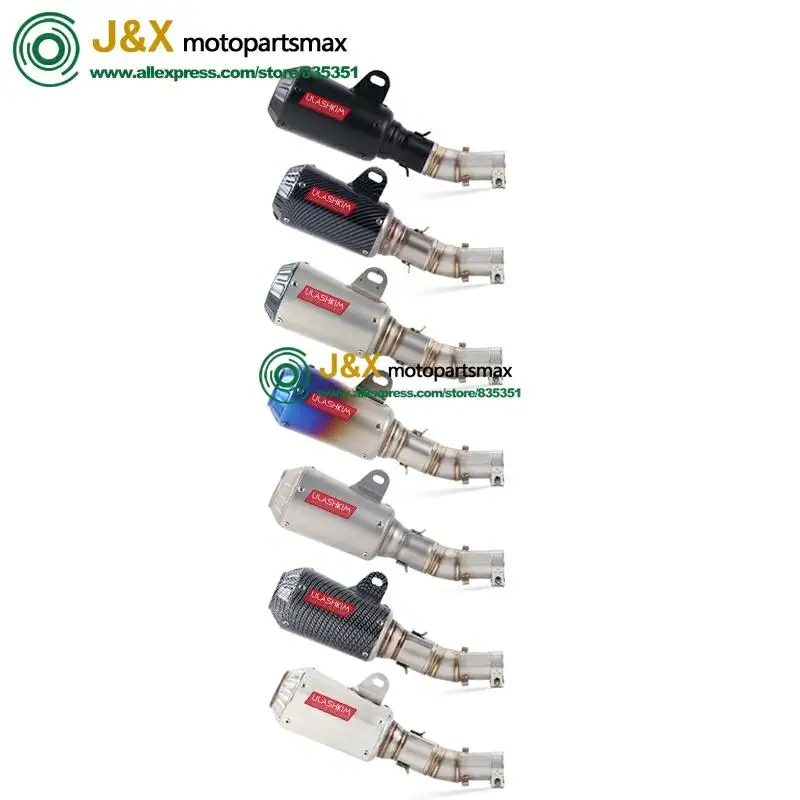 Полная система слипоны для kawasaki ER-6N ER-6F ER6N ER6F NINJA650R 2012- полный глушитель выхлопной трубы мотоцикла среднего звенья