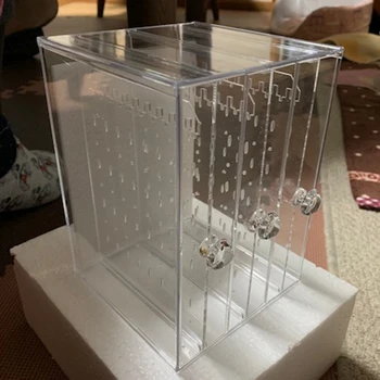 

New Acrylic Transparent Crystal Jewelry Showing Shelf Necklace Rack Box Earrings Hanger Nail Art Display Stand