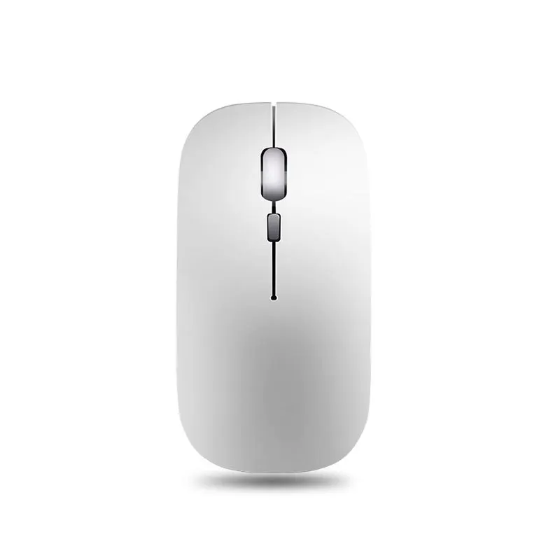 Ультратонкая 2,4 ГГц Bluetooth мышь, usb зарядка, Офисная Бесшумная беспроводная мышь для дома, офиса, компьютера, ноутбука, оптическая мышь - Цвет: Серебристый