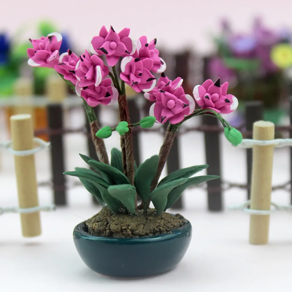 Dollhouse Miniature Model Accessories Mini Green Plant Flower 1:12 /1:6 Potted Garden Accessory Toy Y107 | Игрушки и хобби