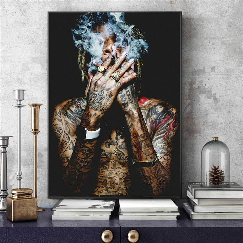 Wiz Khalifa Rap Music Hip Hop художественный тканевый плакат настенные картины для гостиной Декор холст постеры и