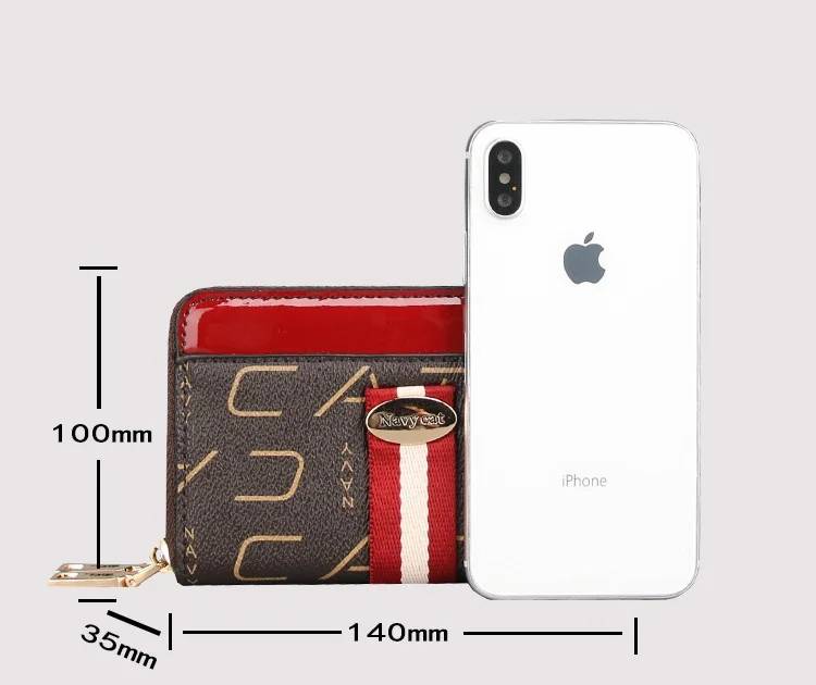 Navy CAT Small Women Wallets Female Leather Wallet Zipper Design With Coin Purse Pockets Mini Walet Womens Bag10