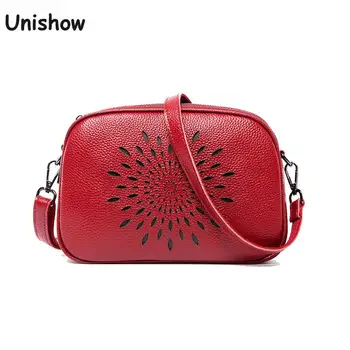 

Laser Hollow Genuine Leather Women Shoulder Bags Multi Pocket Women Leather Crossbody Bags Brand Designer Ladies Messenger Bag
