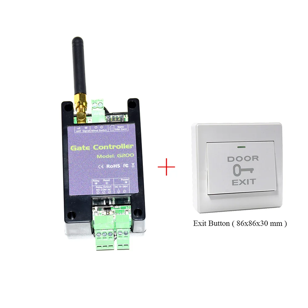 2G with exit button GSM пульт дистанционного управления GSM Открыватель ворот G200 одиночный релейный переключатель для раздвижных распашных гаражных ворот(замена RTU5024 - Цвет: 2G with exit button
