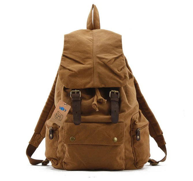 

EBOYU Multi-Function Vintage Canvas Backpack Hiking Travel Military Backpack Tote Bag Video Portable Carry Case