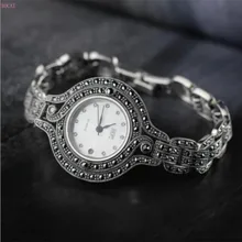 Серебро 925, браслеты из стерлингового серебра S925 пробы для мужчин и женщин, новинка, Thail, серебро, простые женские браслеты macsair, Ретро стиль, часы, браслеты