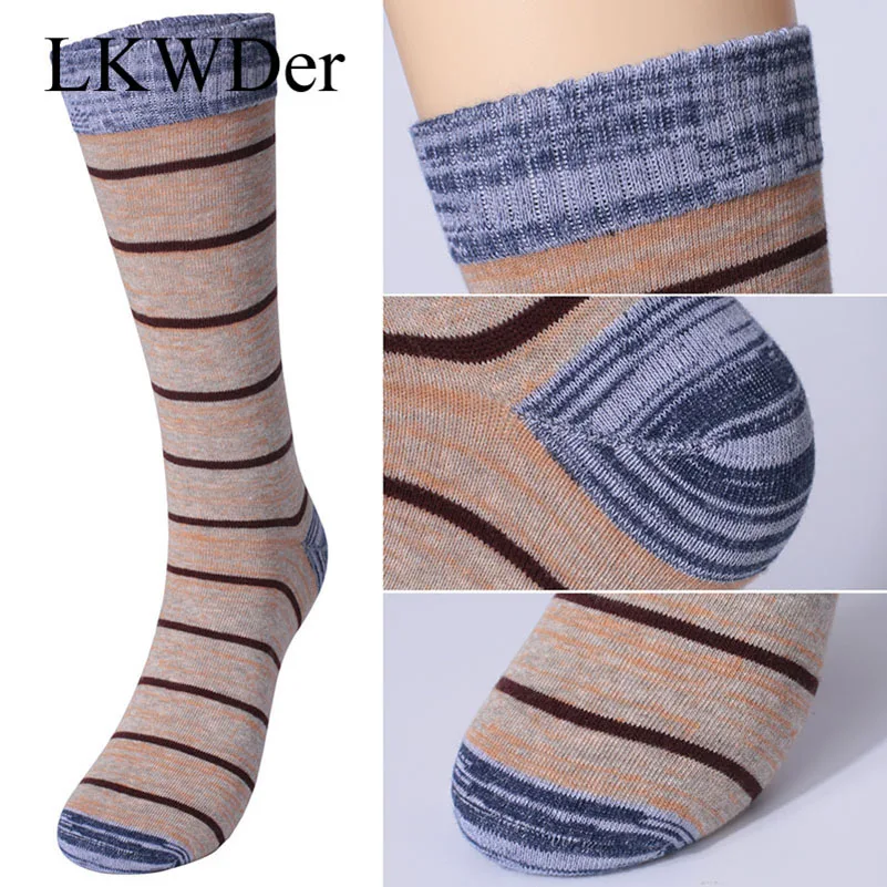 LKWDer 5 пар мужских носков большого размера плюс 45,46, 47,48 длинные носки без пятки весна осень хлопок утолщение мужские счастливые носки