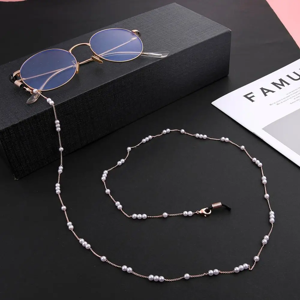 Skyrim Chic Pearl Beaded Glasses Chain Women Fashion