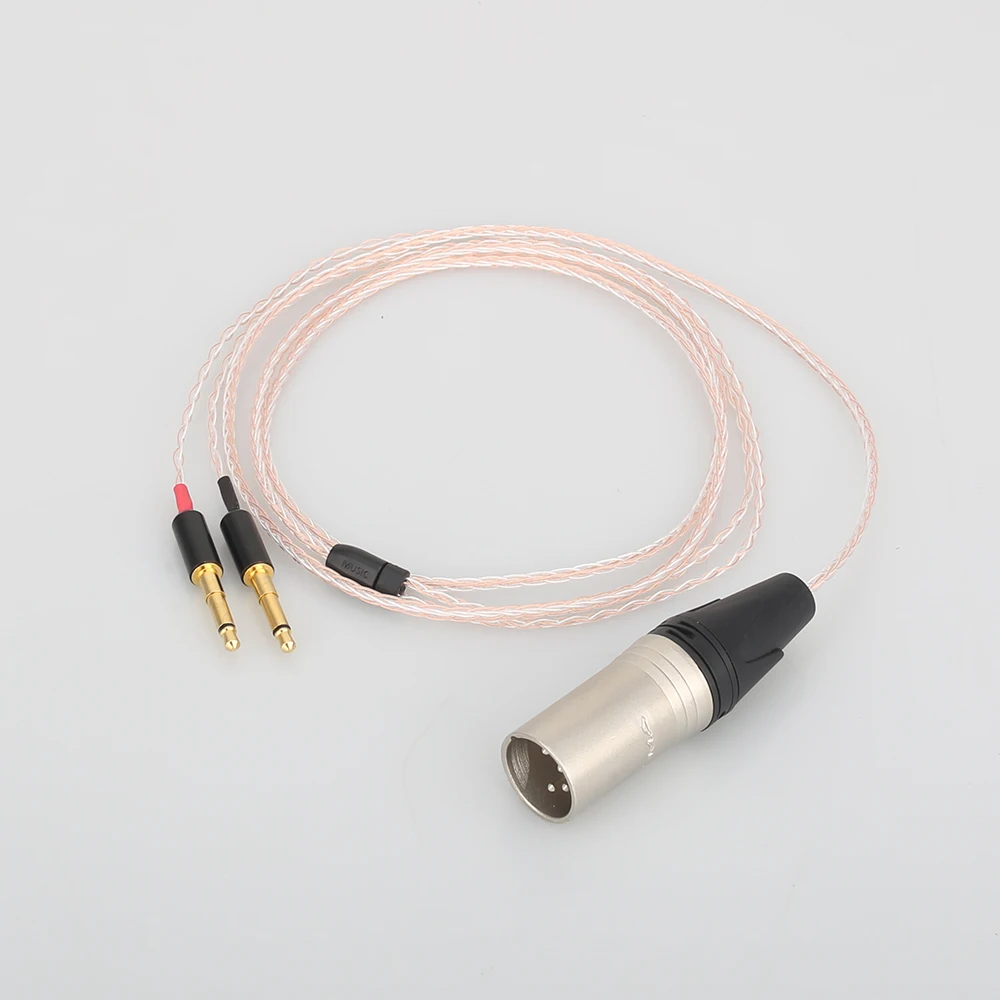 Audiocrast 8cores Headphones Cable with 4pins XLR Male Plug For Audio Upgrade Cable For Meze 99 Classics Focal Elear Headphones