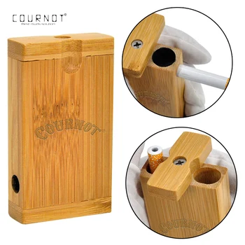 

COURNOT Natural Bamboo Dugout Case Box 45*78MM Multifunction Bamboo Dugout With Tobacco Pipe Bowl Include Metal One Hitter Pipe
