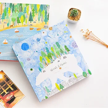 

2019 New Style 6 Inch Cartoon Loose-Leaf Insert Family Photo Albums Paper Cover DIY Handmade Message Area Baby&Kid Growth Album