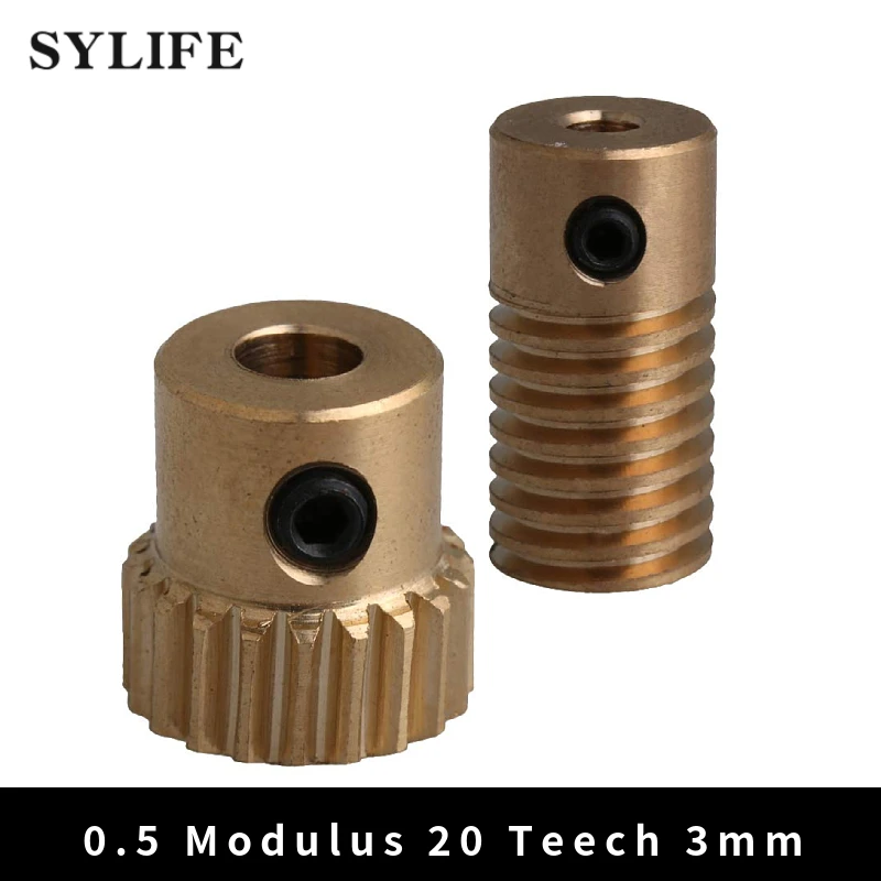 20x9.7x3 mm 0.5 Modulus Worm Speed Reducer with 3mm Bore Gear Shaft Yellow 20x9.7x3 mm 0.5 Modulus Worm Speed Reducer with 3mm Bore Gear Shaft Yellow