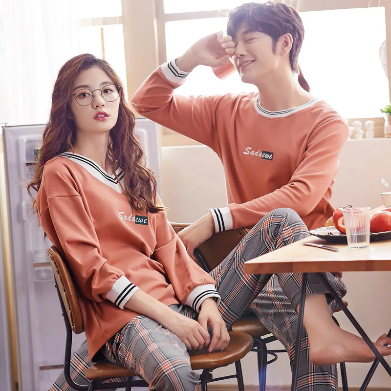 Aolamegs Men Pajamas Set Fashion Couple Sleepwear Soft Retro Plaid Print Comfortable Casual Style pajamas Male Homewear Autumn Aolamegs Men Pajamas Set Fashion Couple Sleepwear Soft Retro Plaid Print Comfortable Casual Style pajamas Male Homewear Autumn